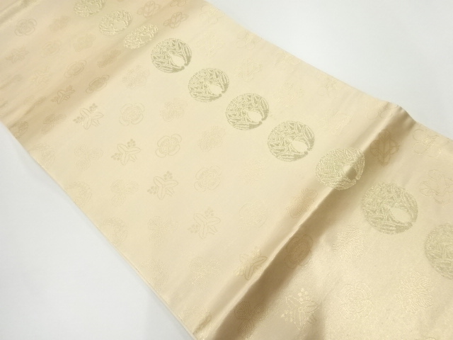 アンティーク　家紋模様織出し袋帯（材料）
